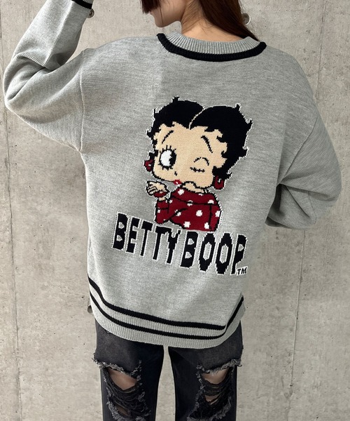 セール】BETTY BOOPバックジャガードVネックニット（ニット/セーター