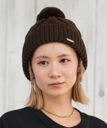 RIKKA FEMME（リッカファーム）の「RIKKA FEMME/リッカファム ビーニー ポンファーケーブル ニット帽 RFAC25FW02（ニットキャップ/ビーニー）」