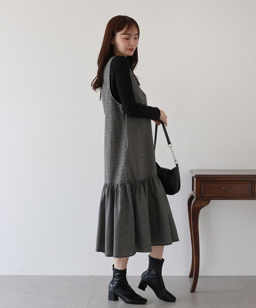 BLUEEAST（ブルーイースト）の「チェックジャンパースカート（ジャンパースカート・レディース・ブラック系/ブラック・MEDIUM）」の11枚目の写真