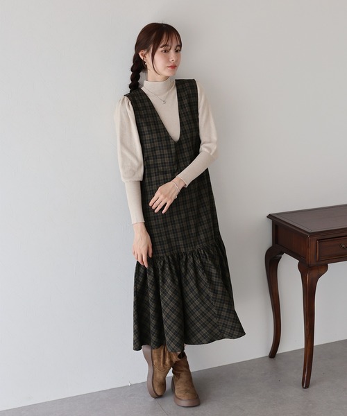 BLUEEAST（ブルーイースト）の「チェックジャンパースカート（ジャンパースカート・レディース・ブラック系/ブラック・MEDIUM）」の16枚目の写真