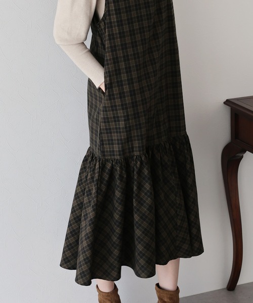 BLUEEAST（ブルーイースト）の「チェックジャンパースカート（ジャンパースカート・レディース・ブラック系/ブラック・MEDIUM）」の15枚目の写真
