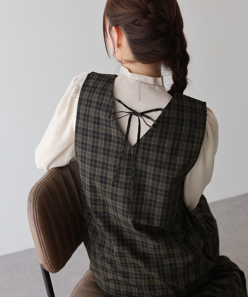 BLUEEAST（ブルーイースト）の「チェックジャンパースカート（ジャンパースカート・レディース・ブラック系/ブラック・MEDIUM）」の14枚目の写真