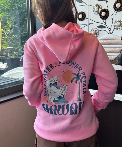 Loco Ocean(ロコオーシャン)の「バックプリント ハワイサーフ パーカー(パーカー・レディース・ピンク/ブラック/クリーム・M/L)」の4枚目の写真