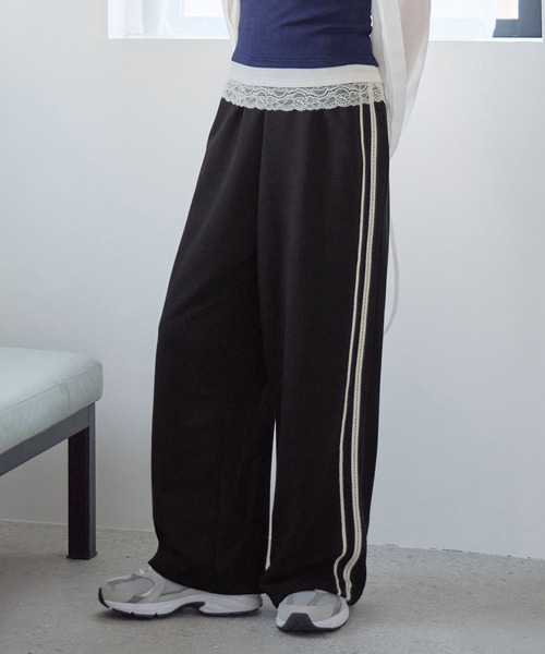 CHAN ME(チャンミ)の「ダブルレーススウェットパンツ(スウェットパンツ・レディース・オートミール/ブラック/グレー・MEDIUM/LARGE/X-LARGE)」の2枚目の写真