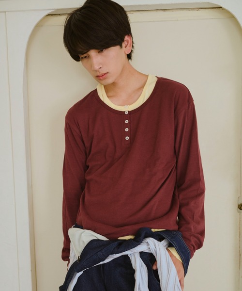 ひとえふたえパックヘンリーロンTEE common gull products. common gull products. tシャツ ひとえふたえパックヘンリーロン