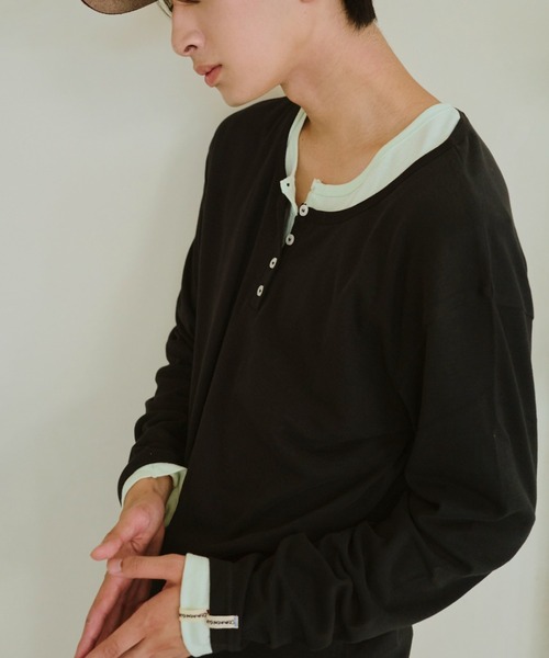 ひとえふたえパックヘンリーロンTEE（Tシャツ/カットソー）｜common