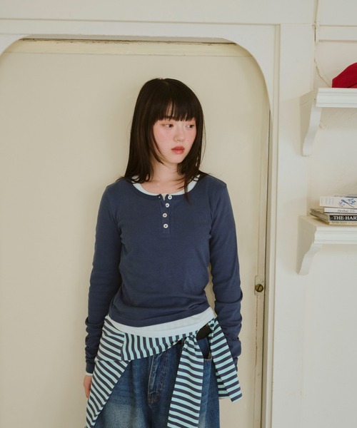 ひとえふたえパックヘンリーロンTEE common gull products. common gull products. tシャツ ひとえふたえパックヘンリーロン