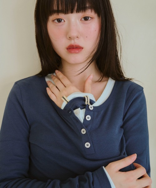 ひとえふたえパックヘンリーロンTEE common gull products. ひとえふたえパックヘンリーロンTEE（Tシャツ/カットソー