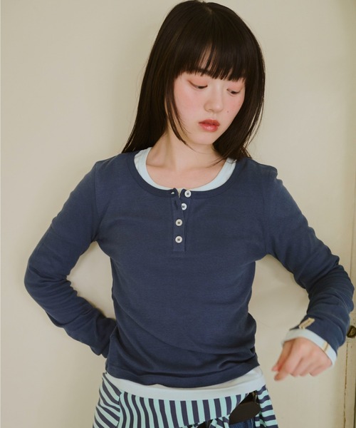 ひとえふたえパックヘンリーロンTEE common gull products. ひとえふたえパックヘンリーロンTEE（Tシャツ/カットソー