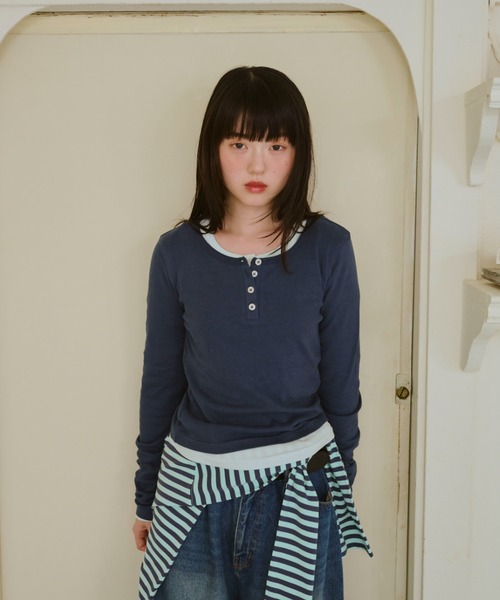 ひとえふたえパックヘンリーロンTEE common gull products. ひとえふたえパックヘンリーロンTEE（Tシャツ/カットソー