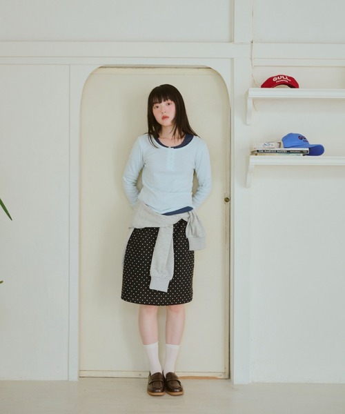 ひとえふたえパックヘンリーロンTEE（Tシャツ/カットソー）｜common
