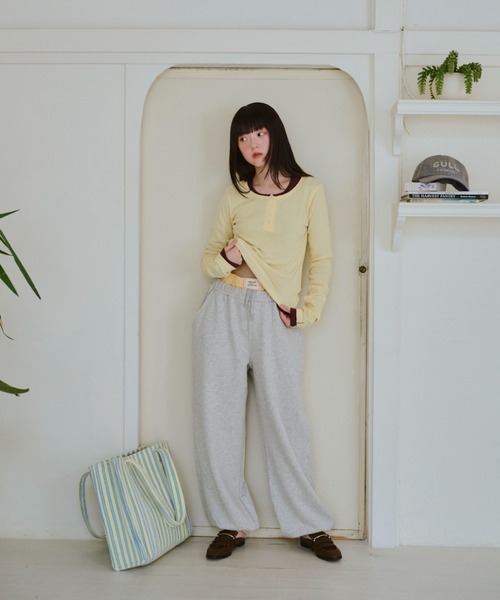 ひとえふたえパックヘンリーロンTEE（Tシャツ/カットソー）｜common