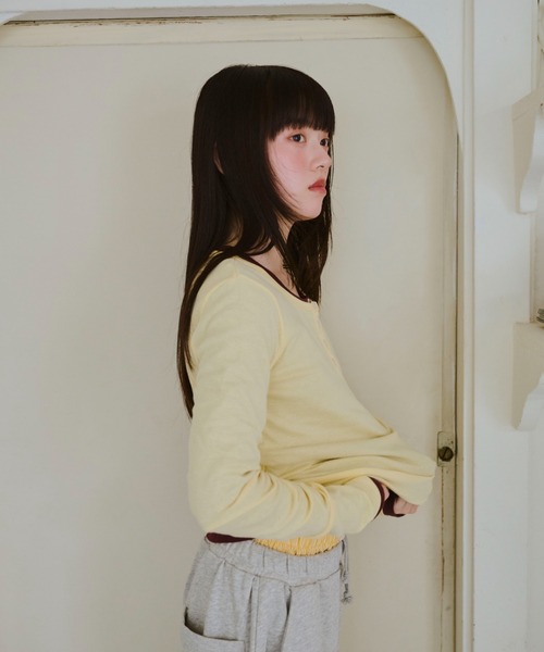 ひとえふたえパックヘンリーロンTEE（Tシャツ/カットソー）｜common