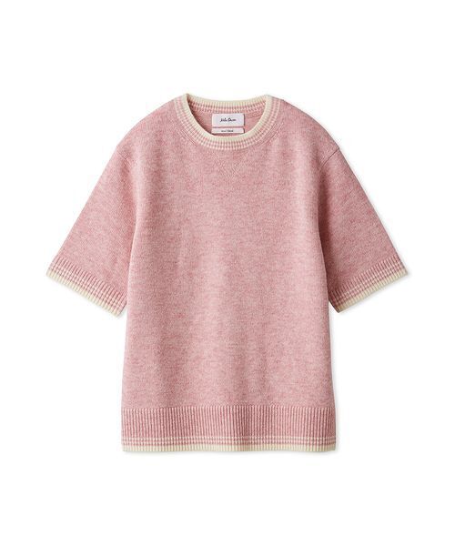 Mila Owen（ミラオーウェン）の「配色ラインミドルゲージハーフスリーブニット（ニット/セーター・レディース・ライトブルー/グレー/ピンク/ホワイト・1/0）」の4枚目の写真