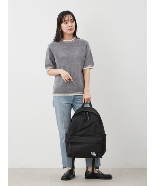 Mila Owen（ミラオーウェン）の「配色ラインミドルゲージハーフスリーブニット（ニット/セーター・レディース・ライトブルー/グレー/ピンク/ホワイト・1/0）」の14枚目の写真