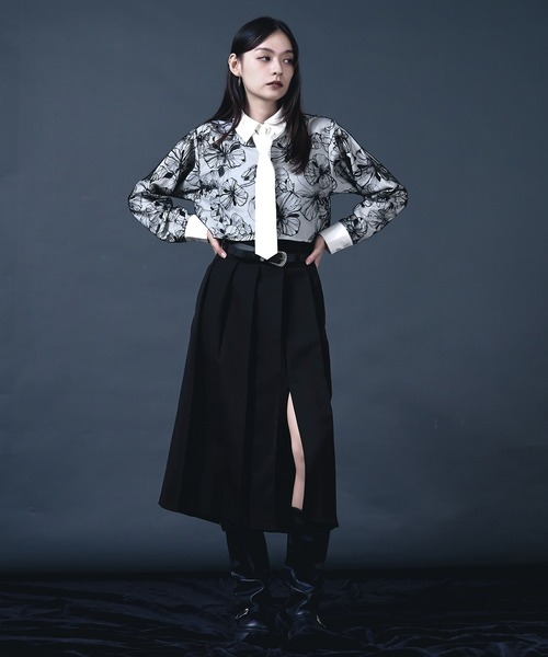 スリットミディプリーツスカート（スカート）｜Ellno de Mavie