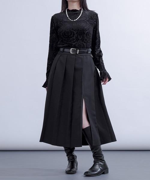 FEKETE レースミディプリーツスカート FEKETE｜フェケテのスカート通販 - ZOZOTOWN