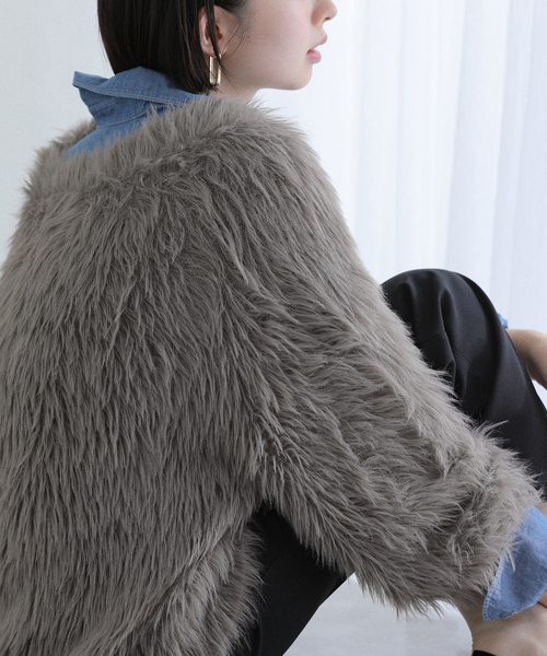 La TOTALITE（ラトータリテ）の「【洗える】フェザーヤーンカーディガン（カーディガン/ボレロ・レディース・ピンク系その他/サファリグリーン/ベージュ系その他・FREE）」の11枚目の写真