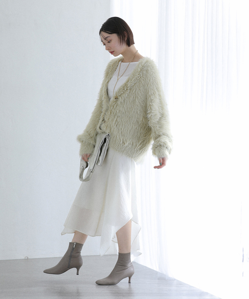 La TOTALITE（ラトータリテ）の「【洗える】フェザーヤーンカーディガン（カーディガン/ボレロ・レディース・ピンク系その他/サファリグリーン/ベージュ系その他・FREE）」の13枚目の写真