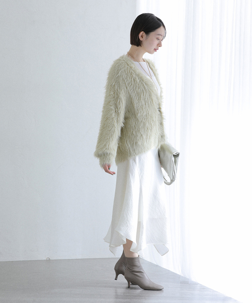 La TOTALITE（ラトータリテ）の「【洗える】フェザーヤーンカーディガン（カーディガン/ボレロ・レディース・ピンク系その他/サファリグリーン/ベージュ系その他・FREE）」の14枚目の写真