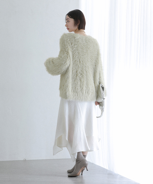 La TOTALITE（ラトータリテ）の「【洗える】フェザーヤーンカーディガン（カーディガン/ボレロ・レディース・ピンク系その他/サファリグリーン/ベージュ系その他・FREE）」の15枚目の写真