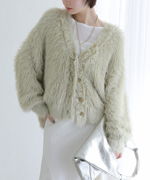 La TOTALITE（ラトータリテ）の「【洗える】フェザーヤーンカーディガン（カーディガン/ボレロ・レディース・ピンク系その他/サファリグリーン/ベージュ系その他・FREE）」の16枚目の写真