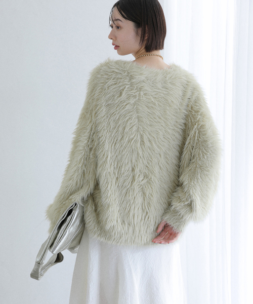 La TOTALITE（ラトータリテ）の「【洗える】フェザーヤーンカーディガン（カーディガン/ボレロ・レディース・ピンク系その他/サファリグリーン/ベージュ系その他・FREE）」の18枚目の写真