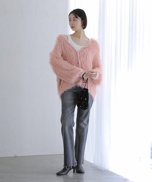 La TOTALITE（ラトータリテ）の「【洗える】フェザーヤーンカーディガン（カーディガン/ボレロ・レディース・ピンク系その他/サファリグリーン/ベージュ系その他・FREE）」の19枚目の写真