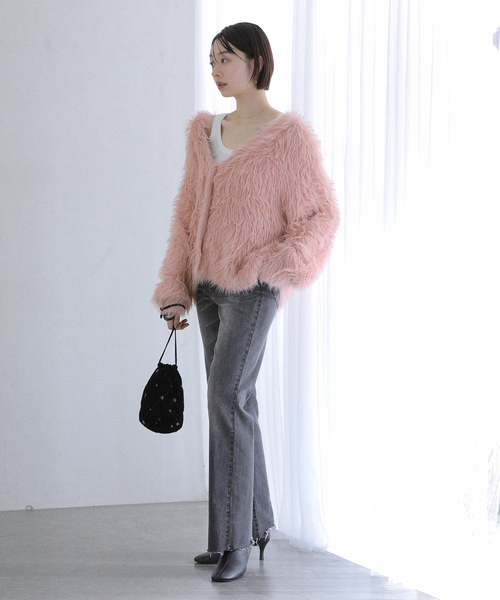 La TOTALITE（ラトータリテ）の「【洗える】フェザーヤーンカーディガン（カーディガン/ボレロ・レディース・ピンク系その他/サファリグリーン/ベージュ系その他・FREE）」の20枚目の写真