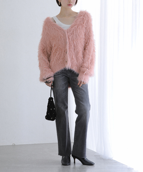 La TOTALITE（ラトータリテ）の「【洗える】フェザーヤーンカーディガン（カーディガン/ボレロ・レディース・ピンク系その他/サファリグリーン/ベージュ系その他・FREE）」の22枚目の写真