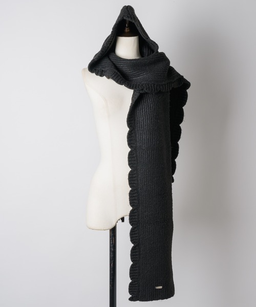 rurumu: マフラー / weave yarn stole ブラック rurumu: マフラー / weave yarn stole ブラック