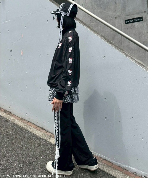 Candy Stripper（キャンディストリッパー）の「【HELLO KITTY】LINGERIE JERSEY ブルゾン（ブルゾン・レディース・ブラック/ピンク/レッド・FREE）」の6枚目の写真