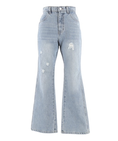 セール】フレアクラッシュデニムパンツ（デニムパンツ）｜coca（coca