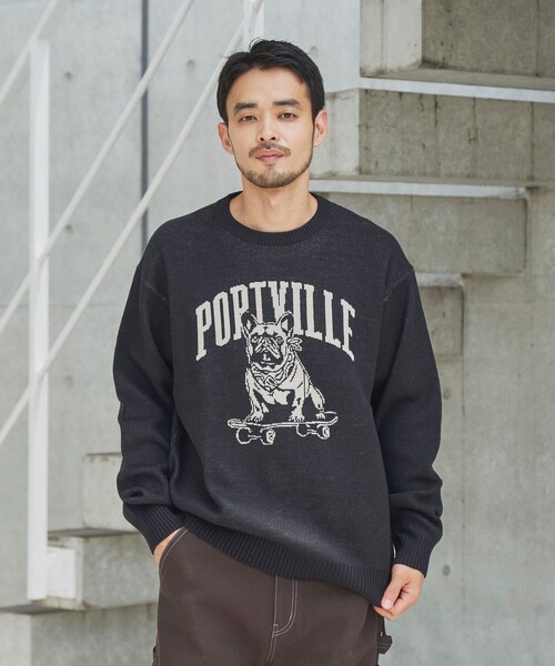 coen（コーエン）の「ドッグジャガードニットプルオーバー（ニット/セーター・メンズ・ワインレッド/ナチュラル/ブラック・XL/L/M/S）」の4枚目の写真