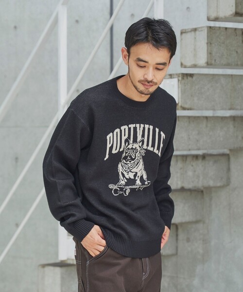 coen（コーエン）の「ドッグジャガードニットプルオーバー（ニット/セーター・メンズ・ワインレッド/ナチュラル/ブラック・XL/L/M/S）」の6枚目の写真