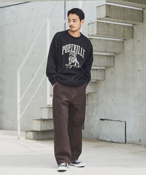 coen（コーエン）の「ドッグジャガードニットプルオーバー（ニット/セーター・メンズ・ワインレッド/ナチュラル/ブラック・XL/L/M/S）」の7枚目の写真