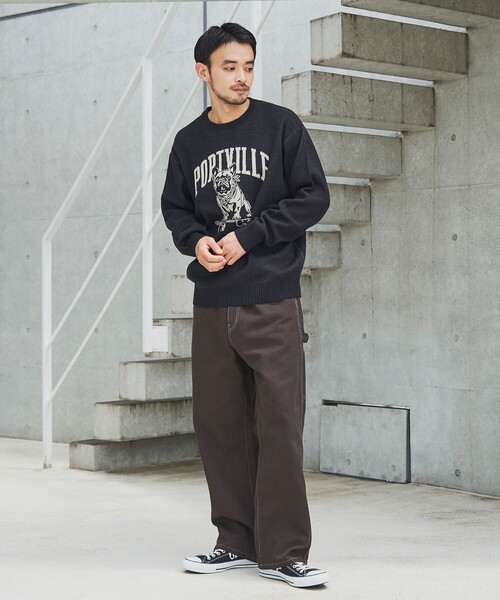 coen（コーエン）の「ドッグジャガードニットプルオーバー（ニット/セーター・メンズ・ワインレッド/ナチュラル/ブラック・XL/L/M/S）」の9枚目の写真