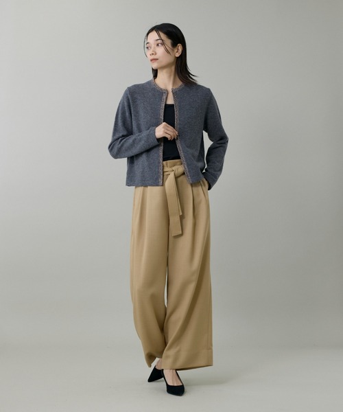 INED（イネド）の「ライトカルゼ ベルテッドワイドパンツ（その他パンツ・レディース・オフホワイト/ブラック/ブラウン/ベージュ・7号/9号/11号）」の17枚目の写真