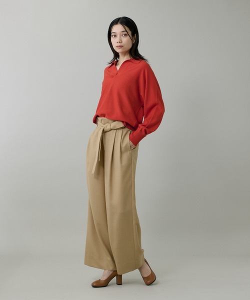 INED（イネド）の「ライトカルゼ ベルテッドワイドパンツ（その他パンツ・レディース・オフホワイト/ブラック/ブラウン/ベージュ・7号/9号/11号）」の19枚目の写真