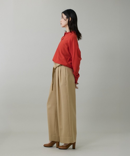 INED（イネド）の「ライトカルゼ ベルテッドワイドパンツ（その他パンツ・レディース・オフホワイト/ブラック/ブラウン/ベージュ・7号/9号/11号）」の20枚目の写真