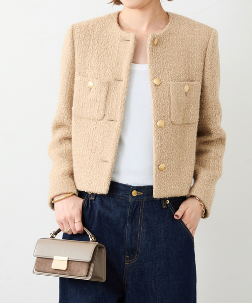 Deuxieme Classe Tweed ブレザー Tweed ブレザー 1（ノーカラージャケット）｜Deuxieme Classe