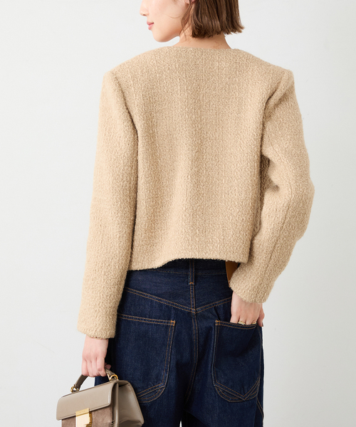 rino1017　Tweed ブレザー 1 Tweed ブレザー 1（ノーカラージャケット）｜Deuxieme Classe