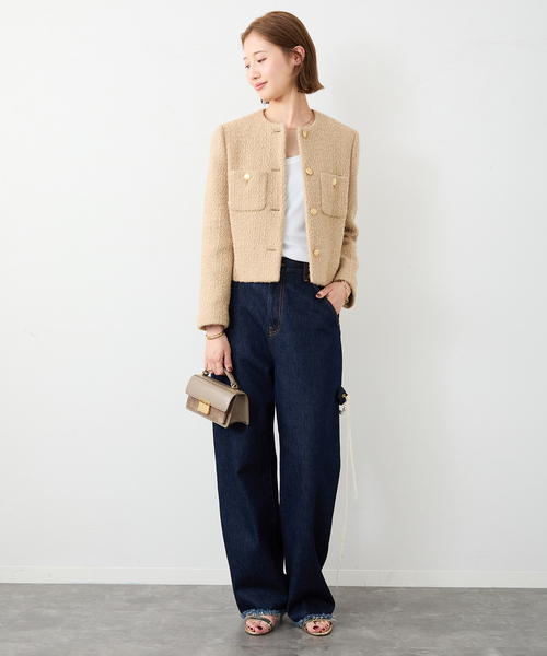 rino1017　Tweed ブレザー 1 Tweed ブレザー 1（ノーカラージャケット）｜Deuxieme Classe