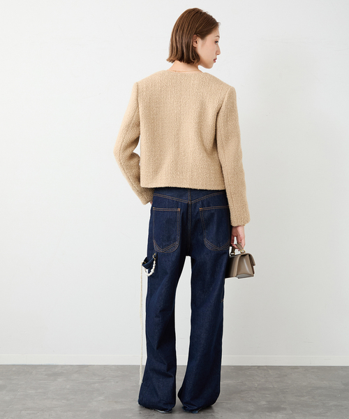 rino1017　Tweed ブレザー 1 Tweed ブレザー 1（ノーカラージャケット）｜Deuxieme Classe