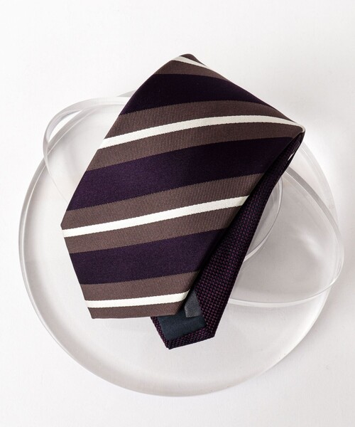 NOLLEY’S（ノーリーズ）の「クレリックレギュラーストライプネクタイ 25AWコレクション（ネクタイ・メンズ・パープル系その他/ブルー系その他6・FREE）」の2枚目の写真