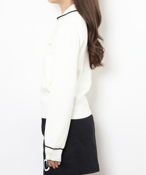CECIL McBEE（セシルマクビー）の「KINIT POLO（ニット/セーター・レディース・ホワイト/ブラック・1(S)/2(M)）」の14枚目の写真