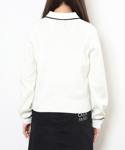 CECIL McBEE（セシルマクビー）の「KINIT POLO（ニット/セーター・レディース・ホワイト/ブラック・1(S)/2(M)）」の15枚目の写真