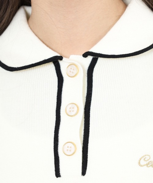 CECIL McBEE（セシルマクビー）の「KINIT POLO（ニット/セーター・レディース・ホワイト/ブラック・1(S)/2(M)）」の17枚目の写真