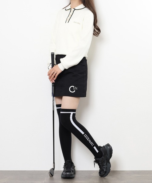 CECIL McBEE（セシルマクビー）の「KINIT POLO（ニット/セーター・レディース・ホワイト/ブラック・1(S)/2(M)）」の6枚目の写真