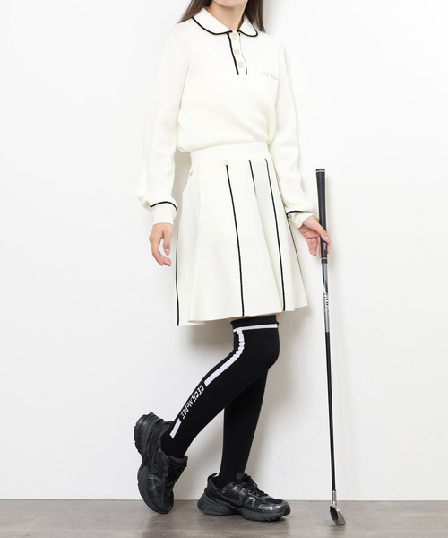 CECIL McBEE（セシルマクビー）の「KINIT POLO（ニット/セーター・レディース・ホワイト/ブラック・1(S)/2(M)）」の7枚目の写真